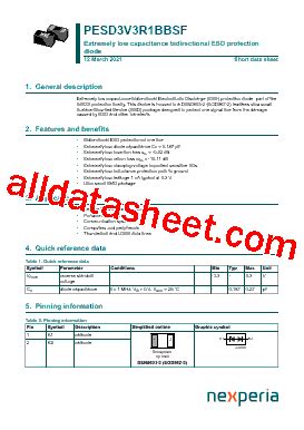 pesd3v3r1bbsf|PESD3V3R1BSF Datasheet(PDF) .